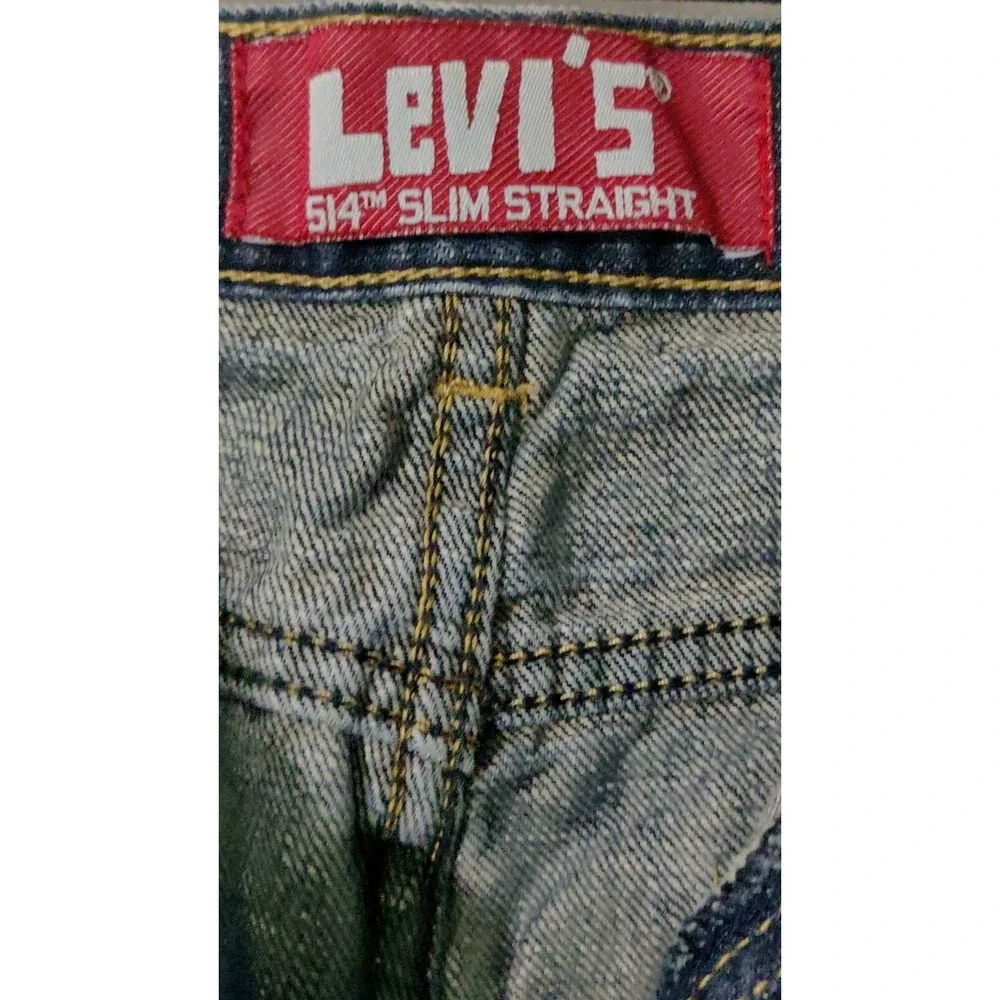 Levis 514 Red Tab Slim Straight Mens Medium Wash Jeans Size 27x27 100% Cotton - Picture 3 of 9